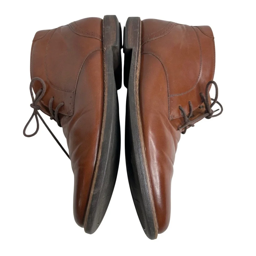 Nunn Bush Men's 9M Brown Leather preppy Chukka Boots Lace‎ Up Dress Casual Shoes